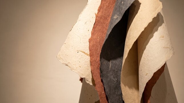 Broken ceramic shards display smooth and jagged edges with a mix of earthy and glossy finishes.