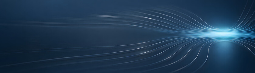 Obraz premium Sleek, modern background featuring flowing lines and gradient of blue tones, creating sense of movement and depth. Ideal for technology themes