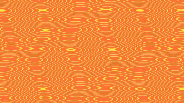 Seamless orange retro pattern with concentric oval shapes