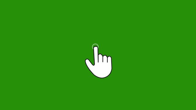 Mouse pointer hand clicks icon animation. Clicking finger icon, Mouse click, mouse cursor click animation, hand gesture, mouse pointer animation.Motion graphics of concept