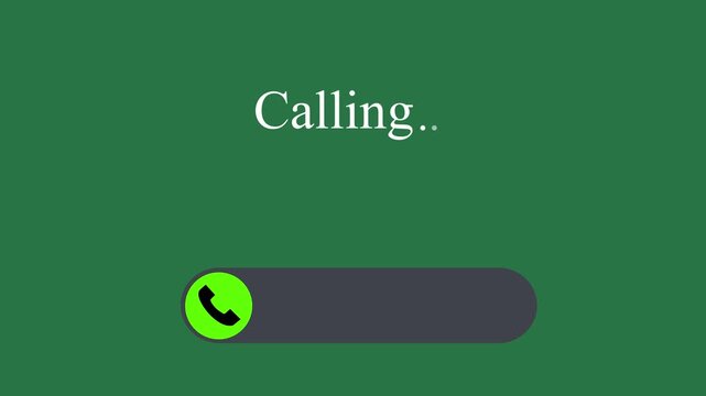 Iphone calling screen, swipe to answer screen, calling screen, facetime.Motion graphics of concept animation
