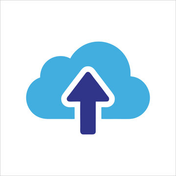 Cloud Upload Icon Vector for Data Storage and Technology