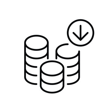 Fund withdrawal, balance decrease. Pixel perfect, editable stroke vector icon