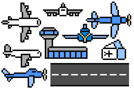 Transport planes and airport pixel 