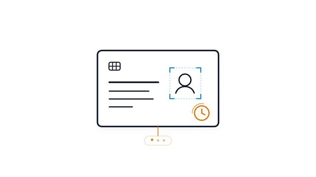 Digital ID card identity verification pending status animation
