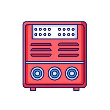 Flat Electrical Meter Icon in Modern Line Art Style