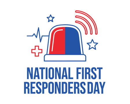 NATIONAL FIRST RESPONDERS DAY vector illustration isolated on white background