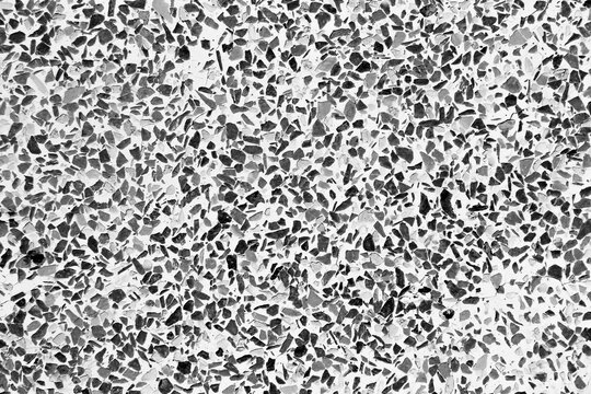 Polished stoone floor black and white pattern