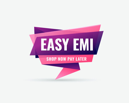 easy emi payment offer badge vector for retail marketing