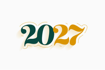 Fototapeta premium minimalist 2027 lettering new year greeting background design