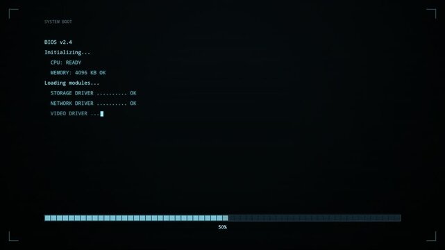 Computer BIOS Boot Sequence System Startup Loading Screen