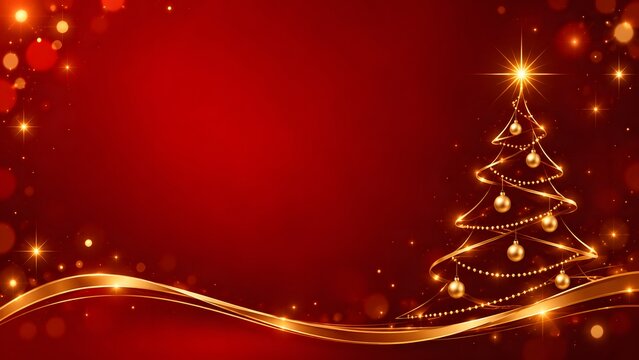 Abstract christmas background with glowing tree and soft golden light effects