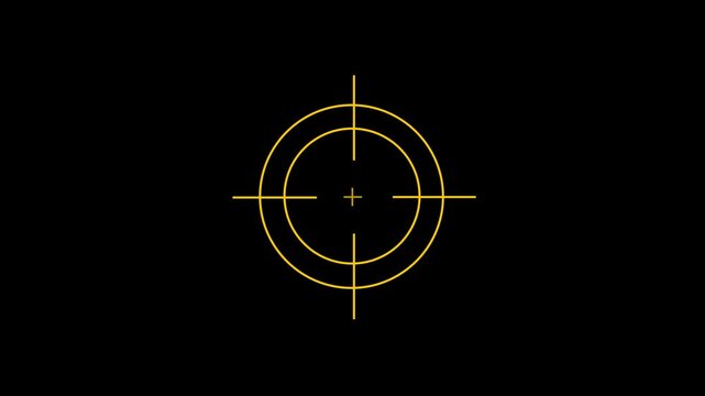 Target radar icon animation. target and arrow icon. Military training , Military target icon animation on the black background