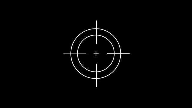 Target radar icon animation. target and arrow icon. Military training , Military target icon animation on the black background