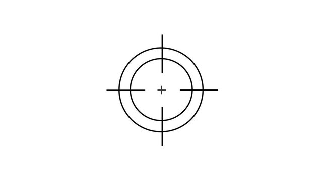 Target radar icon animation. target and arrow icon. Military training , Military target icon animation on the white background