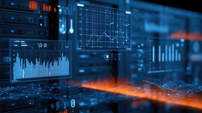 Digital data center server racks with floating performance monitoring