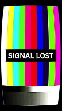 vintage television screen displaying the classic test pattern with the prominent text 'SIGNAL LOST' 