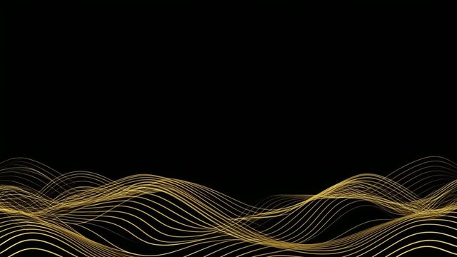 金の線で描かれた青海波がゆっくり揺らめく和モダン背景