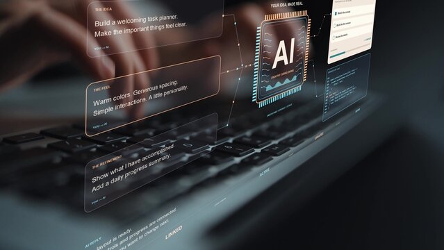 Typing continues. Vibe coding supports the creation of a planning tool by linking conversational input with implementation, allowing the proposed interface to be reviewed as it develops.