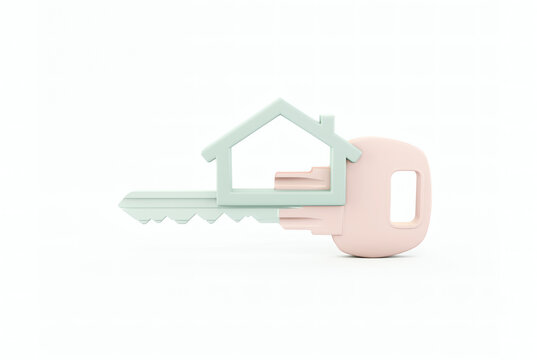 Pastel key with a house outline