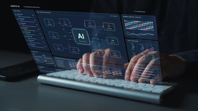 Research and execution agents exchange information through an orchestration process that organizes responsibilities and checks task outcomes.