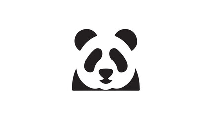 Cute panda bear headshot with expressive eyes on white background © Hikmah