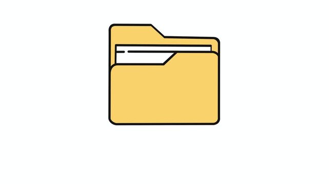 red folder icon, Flat design animation of data backup Flat design animation of data backup 