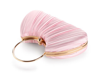 Luxury fashion and wedding accessories, pink pleated satin clutch bag with gold metal handle for...