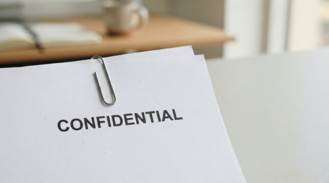 Confidential document concerning biotech patent disputes on desk with paper clip and workspace background