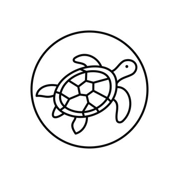 Sea turtle simple vector icon