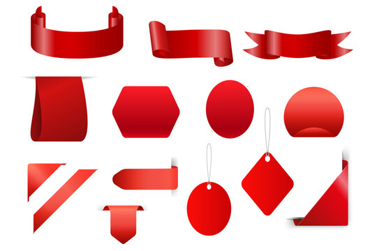 Set of vector tags or labels. Vector illustration.