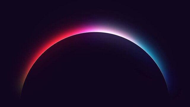 Abstract Glowing Arc with Neon Pink and Blue Light on Dark Background