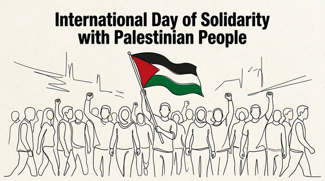 International Day of Solidarity with Palestinian People protest vector graphic