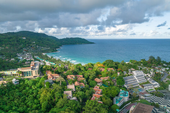 Aerial view of the natural scenery around Kata Forest Resort, Phuket, Thailand