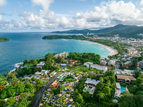 Aerial view of the natural scenery around Kata Forest Resort, Phuket, Thailand