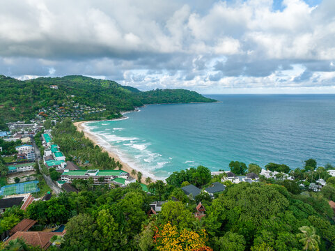Aerial view of the natural scenery around Kata Forest Resort, Phuket, Thailand