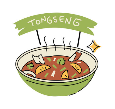 Tongseng Soup Bowl Illustration