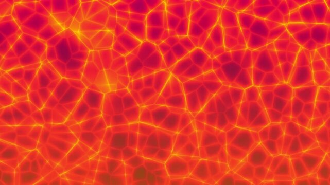 Abstract Glowing Orange and Red Organic Cell Network Background Animation