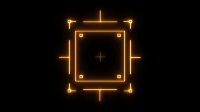 Glowing hud target frame overlay, futuristic digital ui interface tech sci-fi