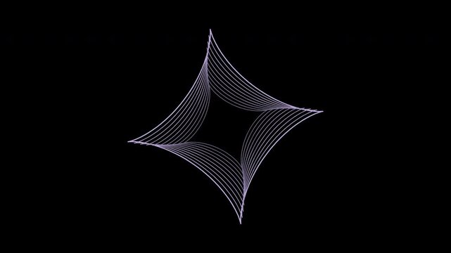 Rotating layered astroid curves in lavender purple on transparent background