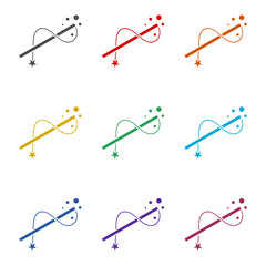 Obraz premium Magic wand sign icon isolated on white background. Set icons colorful