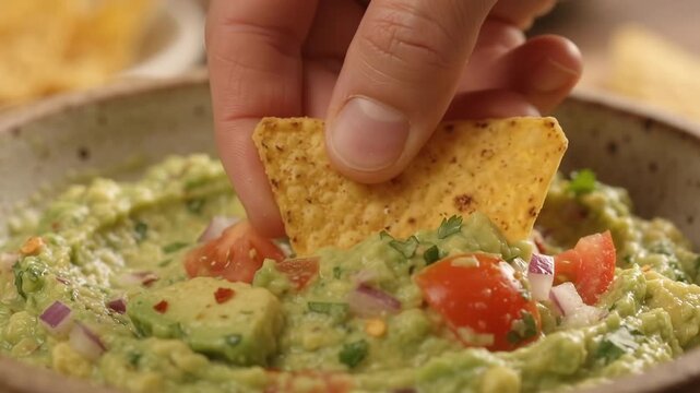Crispy Tortilla Chip with Fresh Salad and Vegetables