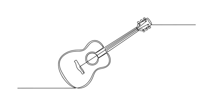 Acoustic guitar drawn with a single continuous line
