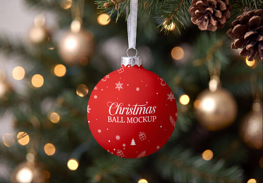 Christmas Bauble Ornament Mockup