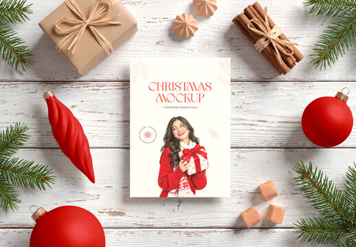 Christmas Flat Lay Mockup
