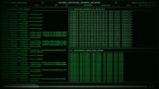 Cyber Core Reactor Tactical Packet Sniffer Terminal.