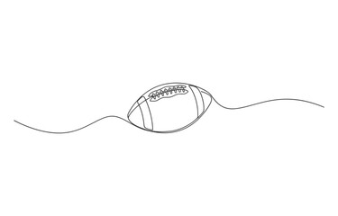 Obraz premium American football ball in continuous line drawing style with trailing motion dash line one dashed football