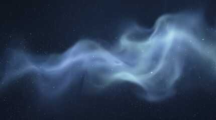 Abstract blue and white ethereal nebula with subtle stars during cosmic night © Panna