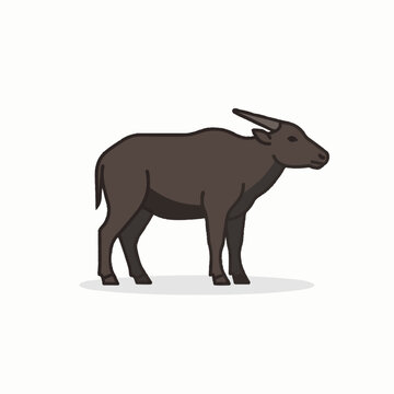Minimalist Stylized Anoa Animal Vector Illustration