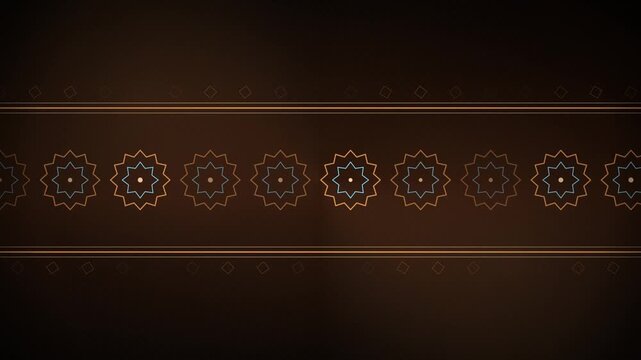 Copper Islamic geometric band pattern seamless loop background